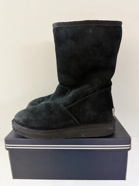 Black Suede Mid-Calf Winter Boots | Hidden Wedge | Women’s Size 7